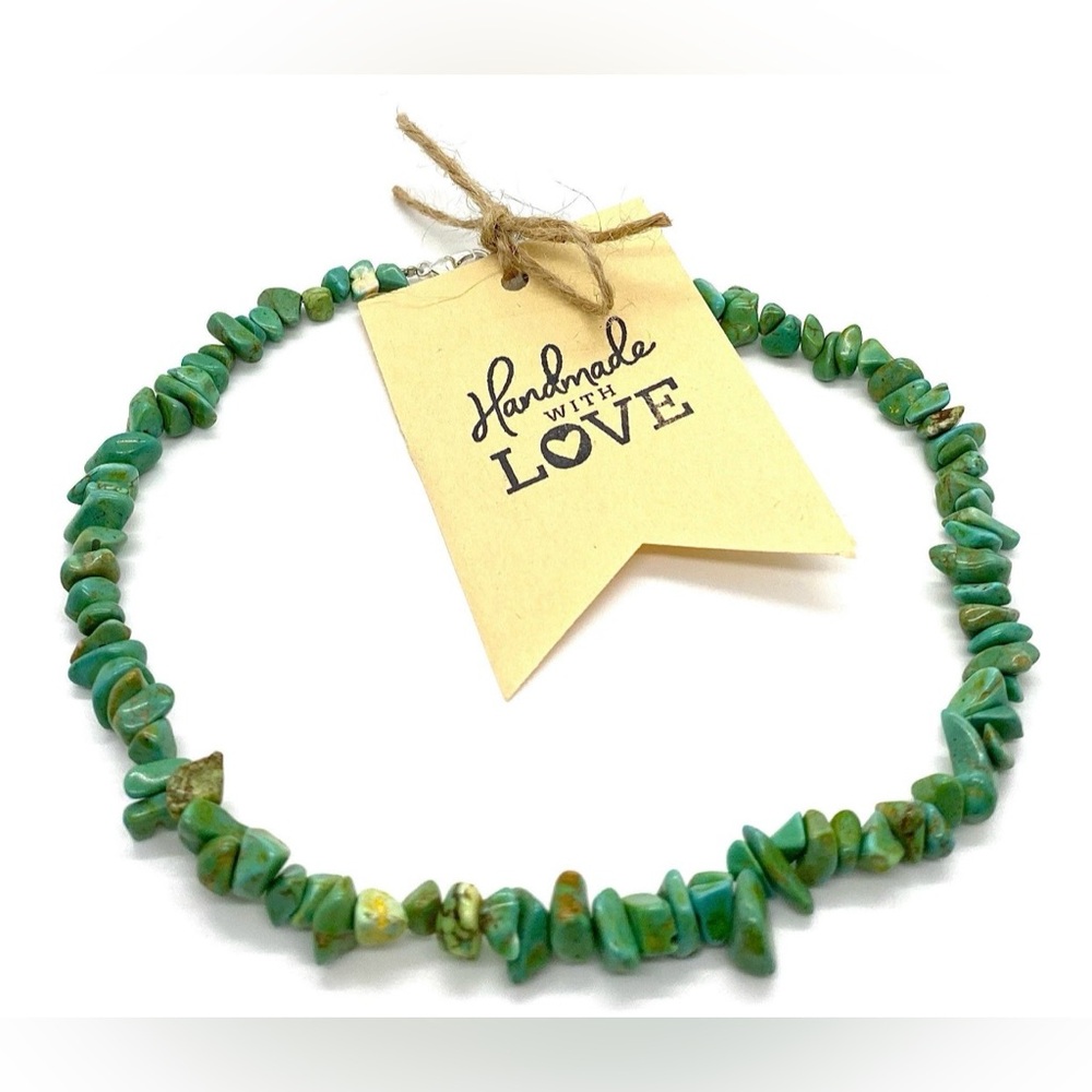 Blue Beaded Necklace Boho Y2K Southwestern Summer Coastal Cowgirl Beach Festival - Picture 4 of 6